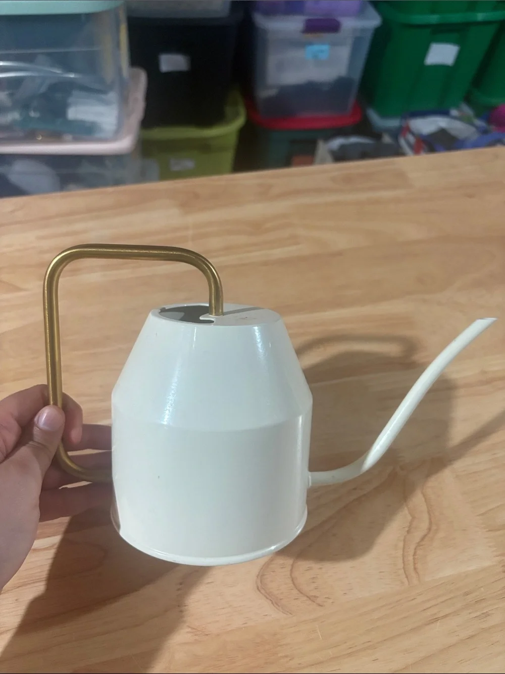 IKEA Ivory and Gold Watering Can